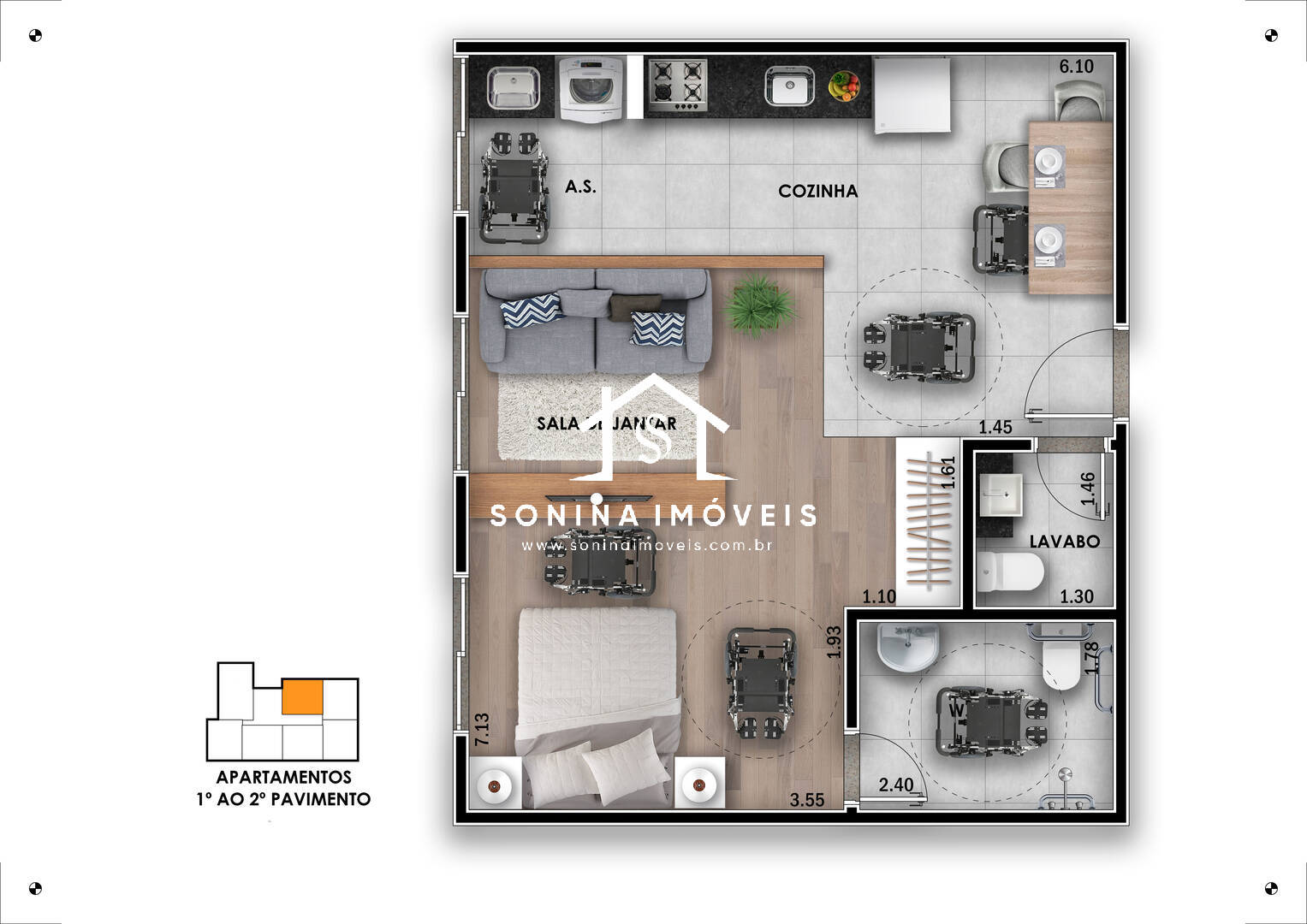 Apartamento, 1 quarto, 46 m² - Foto 21