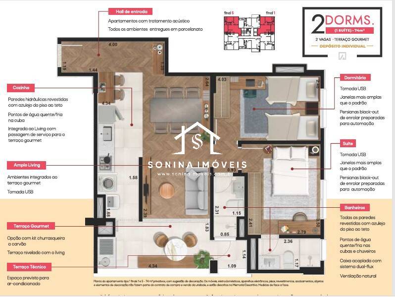 Apartamento, 2 quartos, 69 m² - Foto 4