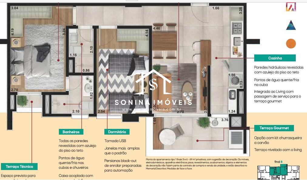 Apartamento, 2 quartos, 69 m² - Foto 6