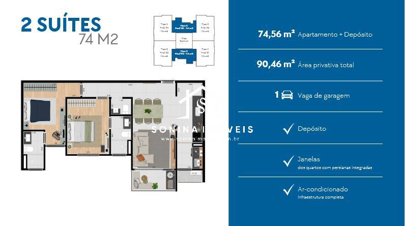 Apartamento, 2 quartos, 74 m² - Foto 24