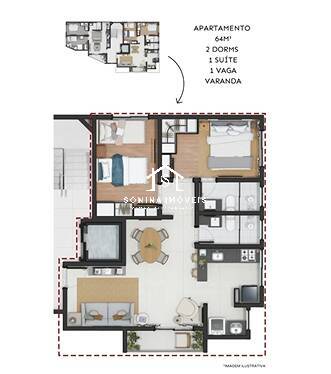 Apartamento, 2 quartos, 64 m² - Foto 3