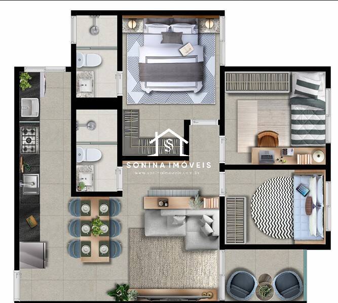 Apartamento, 3 quartos, 44 m² - Foto 73