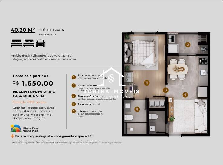 Apartamento, 1 quarto, 40 m² - Foto 14